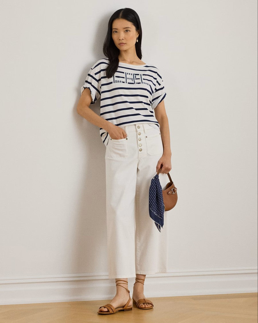 Lauren Ralph Lauren White Cotton Jersey Tshirt