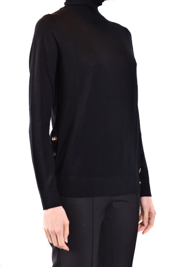 Michael Kors Black Classic Turtleneck Wool Winter Sweater