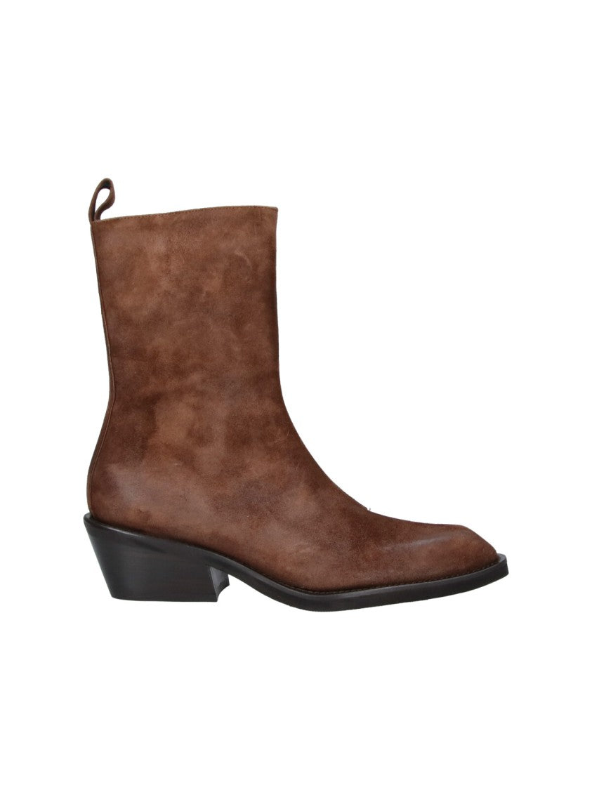 Poeve Brown Pointed Toe Suede Boots