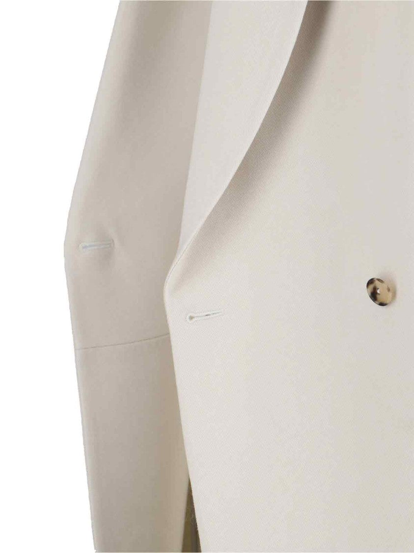 Calvin Klein Double-Breasted White Wool Coat
