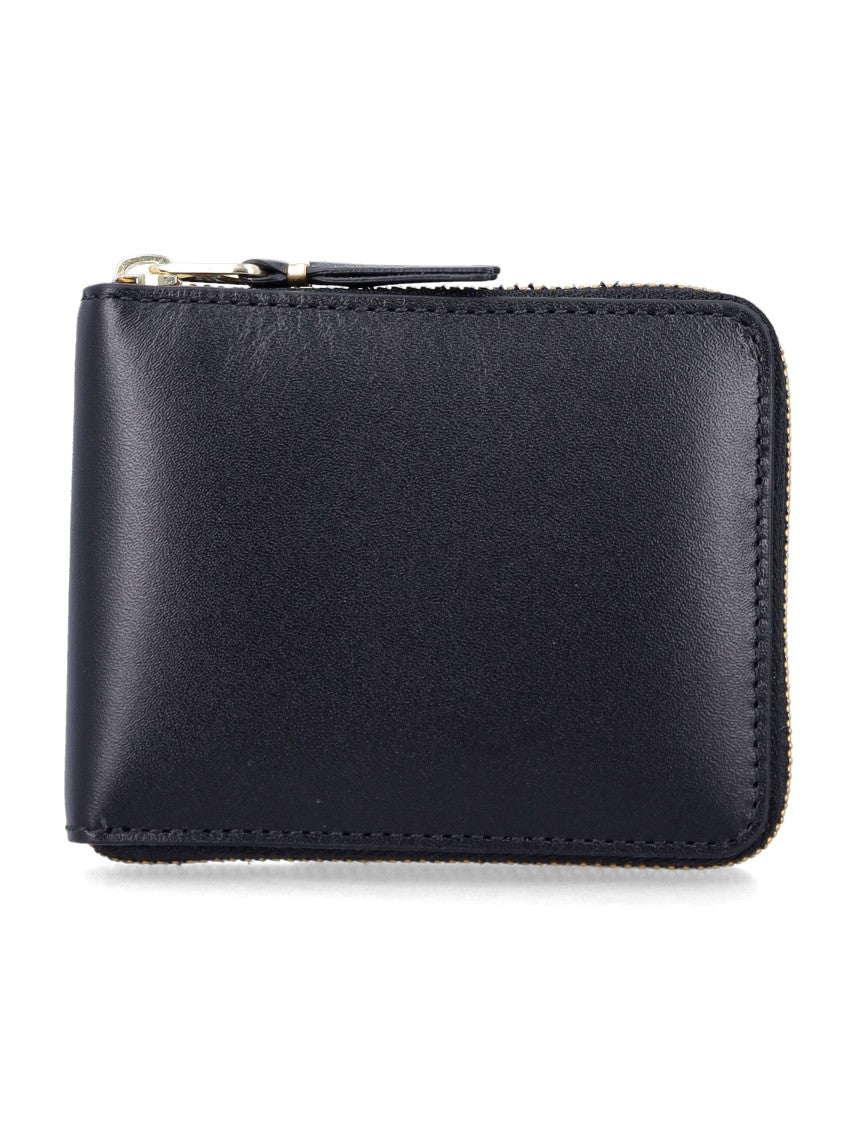 Comme Des Garçons Compact Zip-Around Wallet With Gold-Tone Zipper