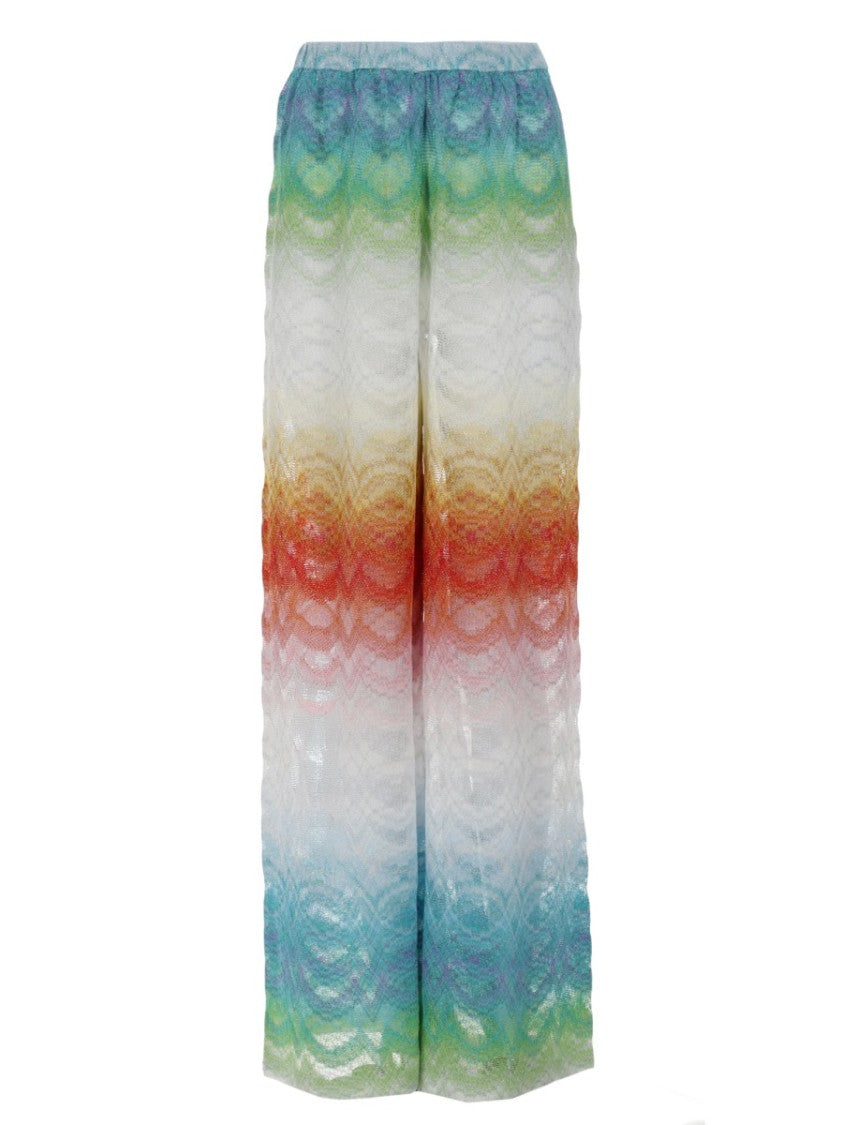 Missoni Gradient Rainbow Wave Viscose Trousers Pants