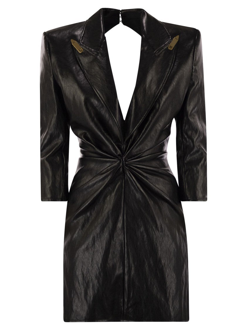 Elisabetta Franchi Craquelé Dress With Lapels