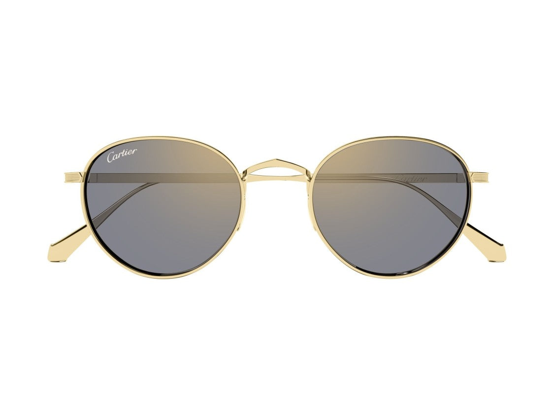 Cartier Gold Ct0626s Titanium Round Sunglasses