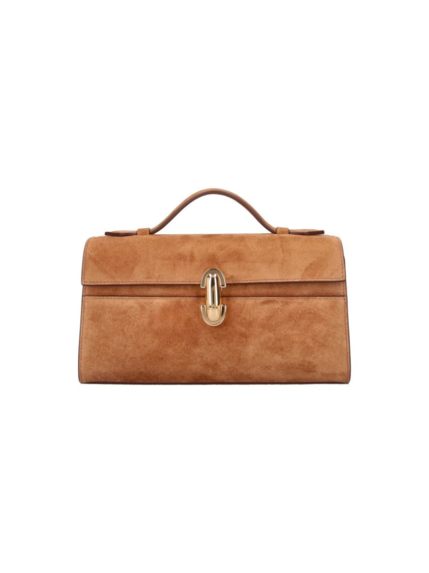 Savette Brown Suede Symmetry Clutch
