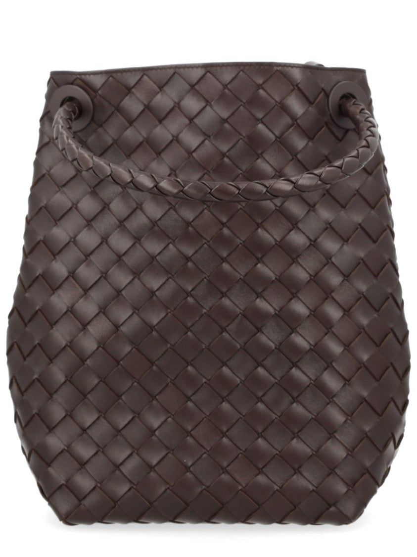 Bottega Veneta Small Woven Leather Bucket Bag With Adjustable Strap