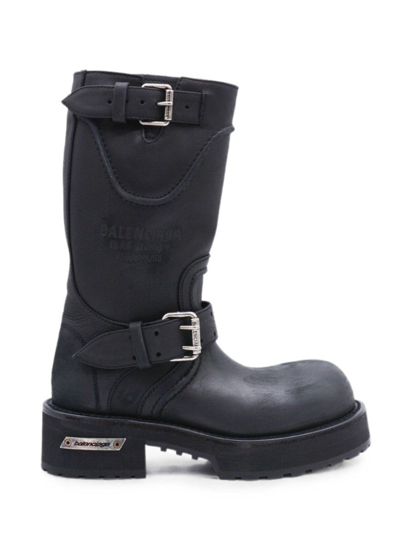 Balenciaga Black Buckled Calfskin Boots
