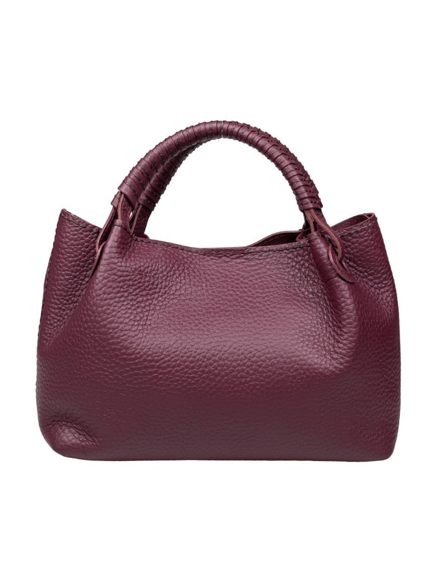 Visona Mia 24721 Leather Handbag, Burgundy