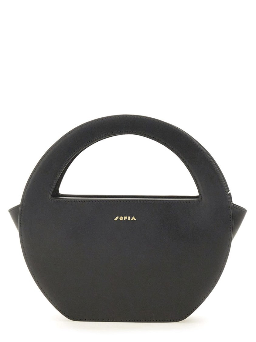 Sofia Black Oval Minimalist Leather Shoulder Bag