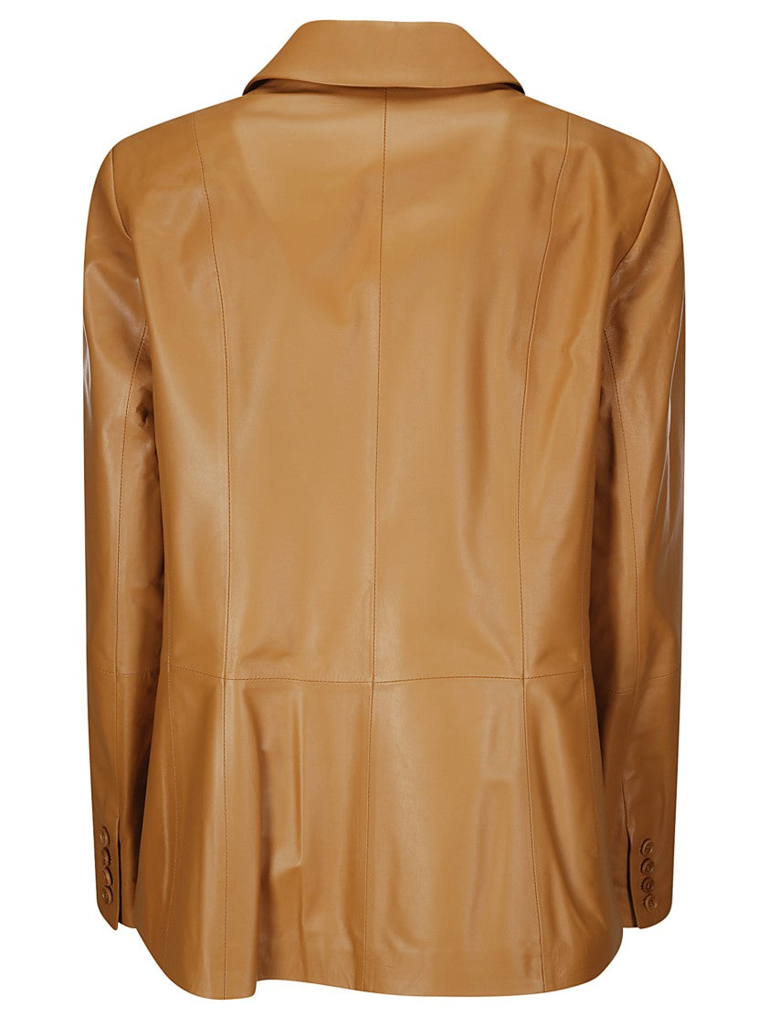 1972 Desa Leather Double-Breasted Blazer