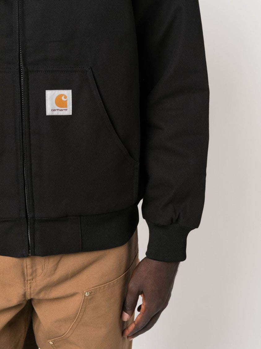 Carhartt Wip Black Hooded Structured Canvas Jacket