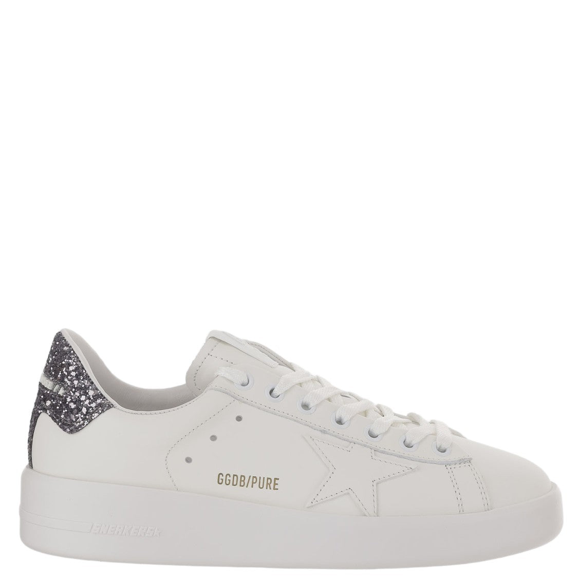 Golden Goose Leather Star Patch Glitter Sneakers