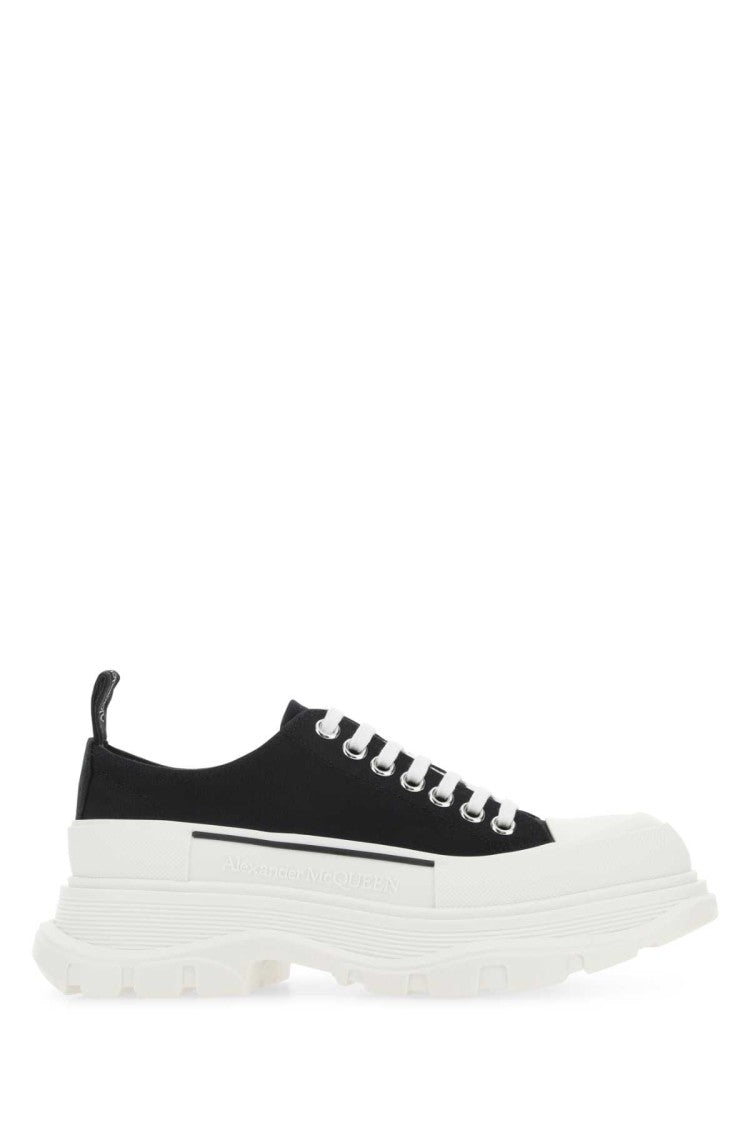 Alexander Mcqueen Black Canvas Tread Slick Sneakers