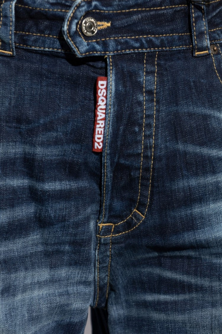 Dsquared2 Wide-Leg High-Waist Jeans With Faded Wash