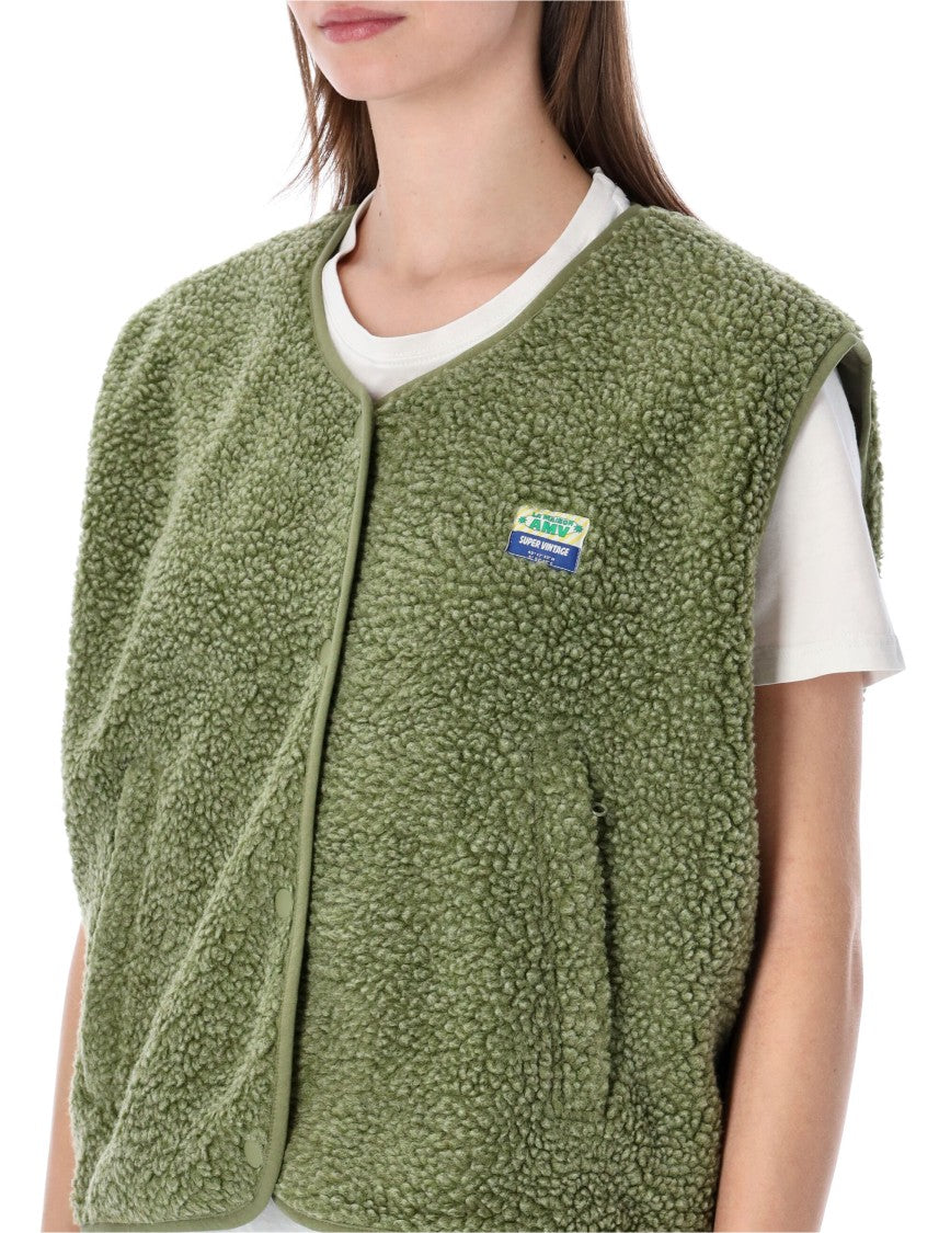 American Vintage Hok Town Pile Boxy Plush Fabric Gilet