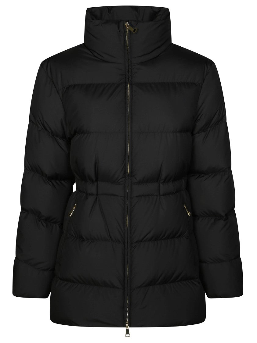 Moncler Fitted Black Jacket With High Collar