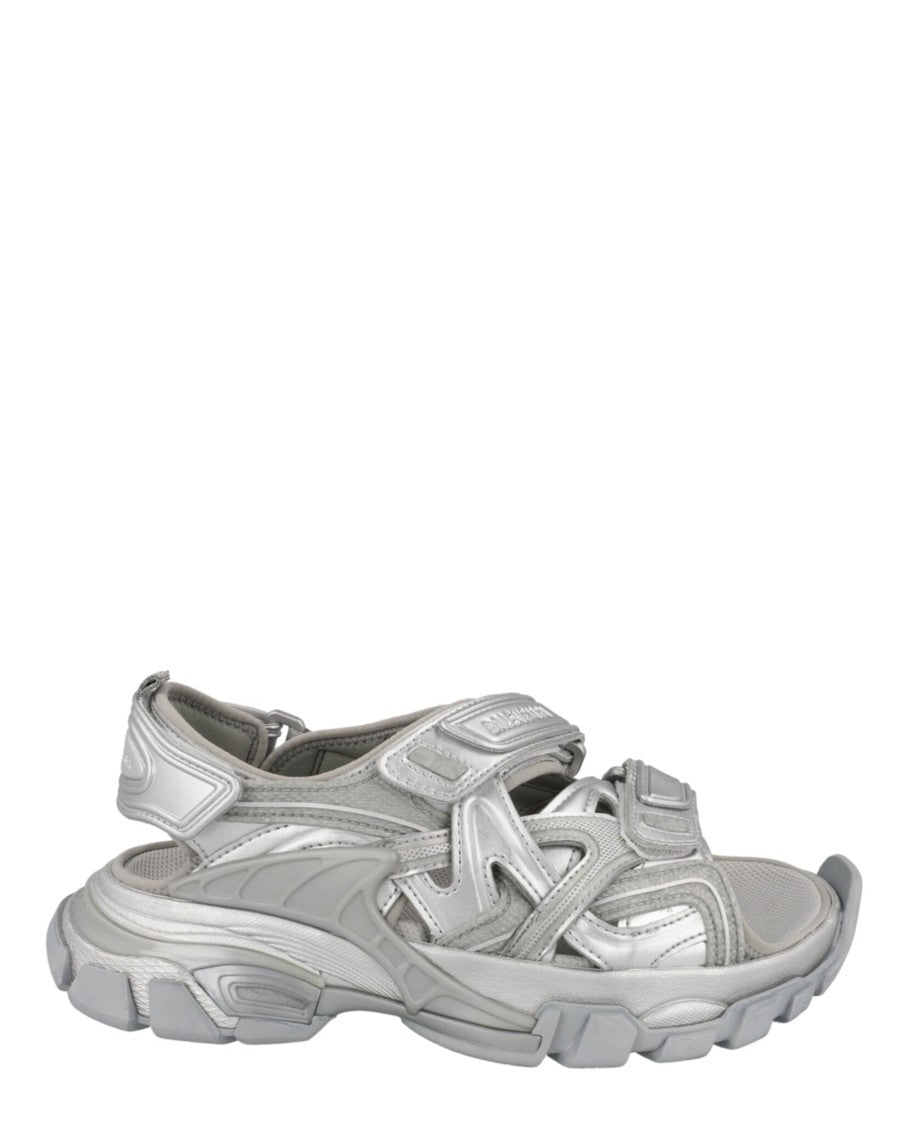 Balenciaga Sporty Track Sandals With Caged Design And Embossed Logo