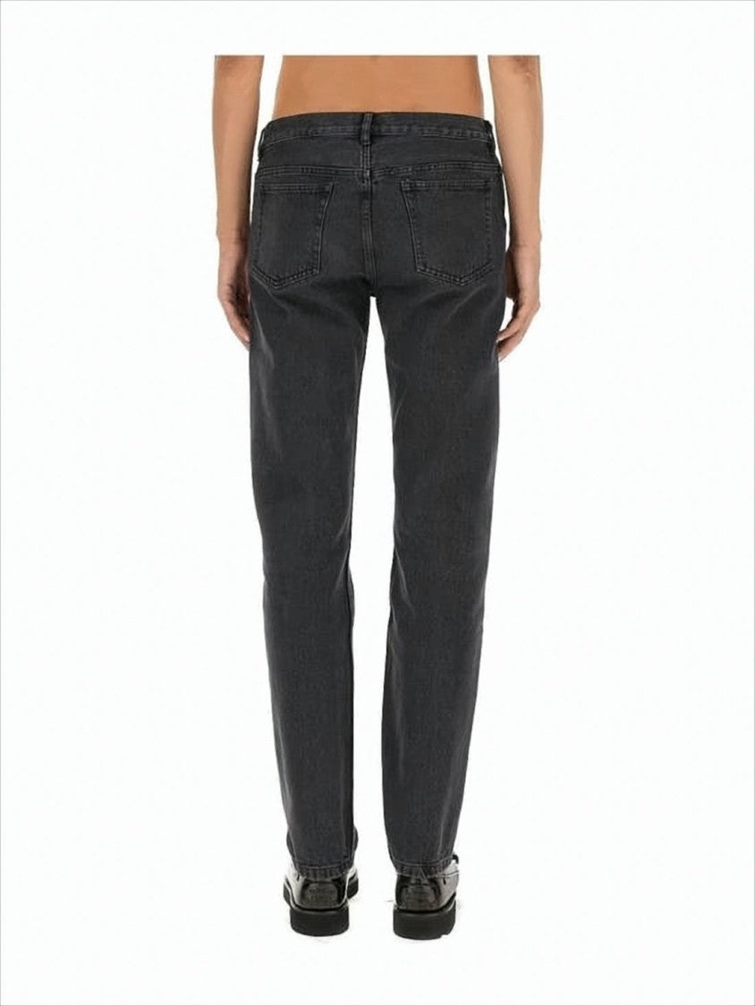 A.P.C. Straight-Leg Dark Grey Denim Pants With Tailored Fit
