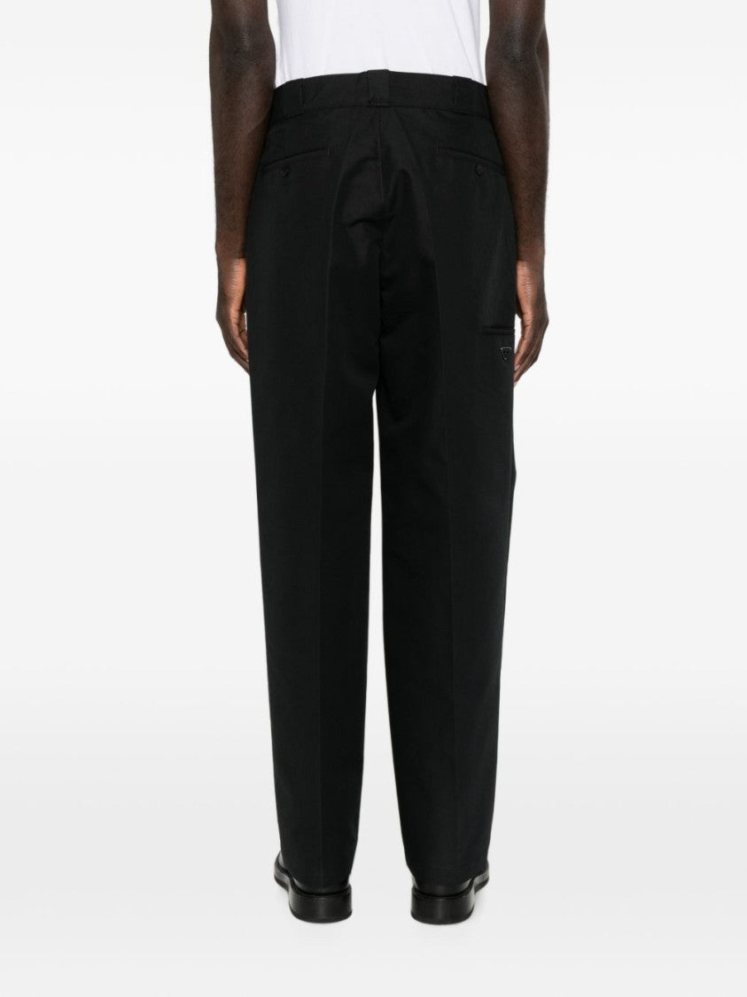 Prada Black Straight-Leg Classic Waistband Trousers