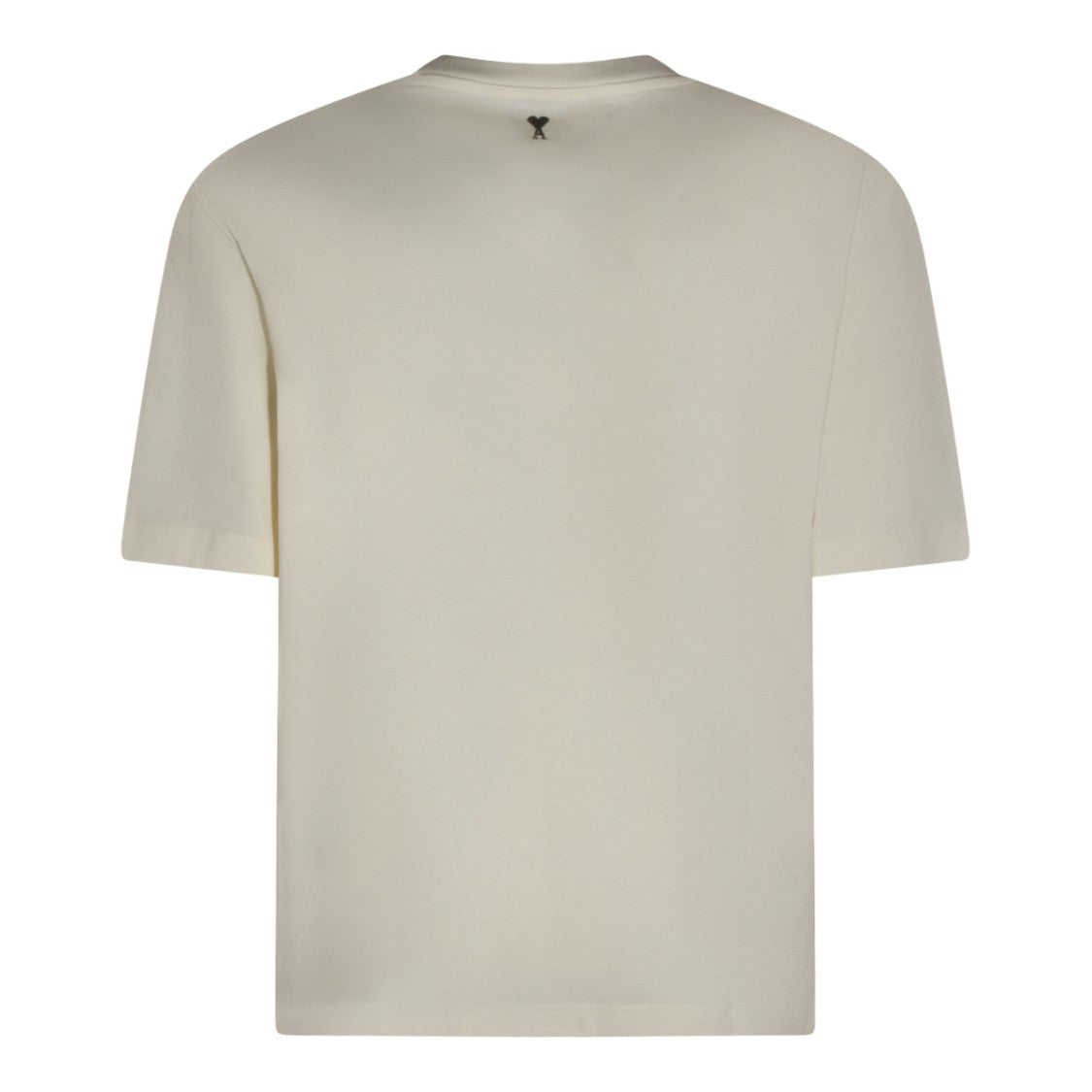 Ami Paris Beige Short-Sleeve T-Shirt With Bold Print