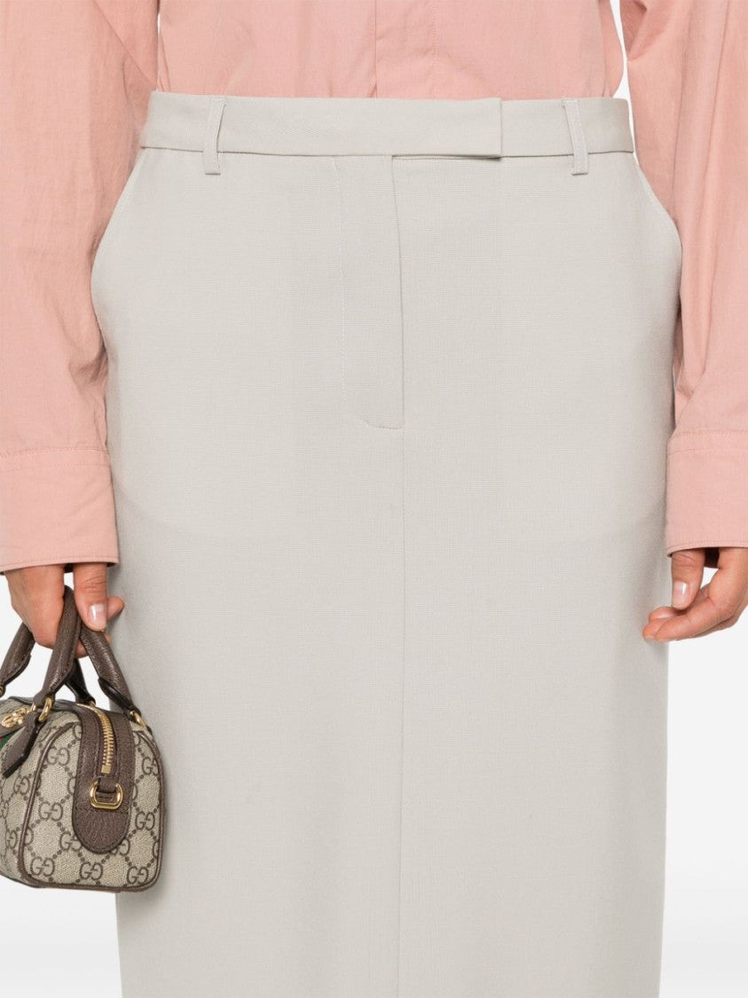 Officine Generale Light Grey Wool Skirt