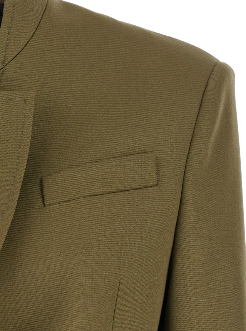 The Attico Green Wool Gabardine Blazer
