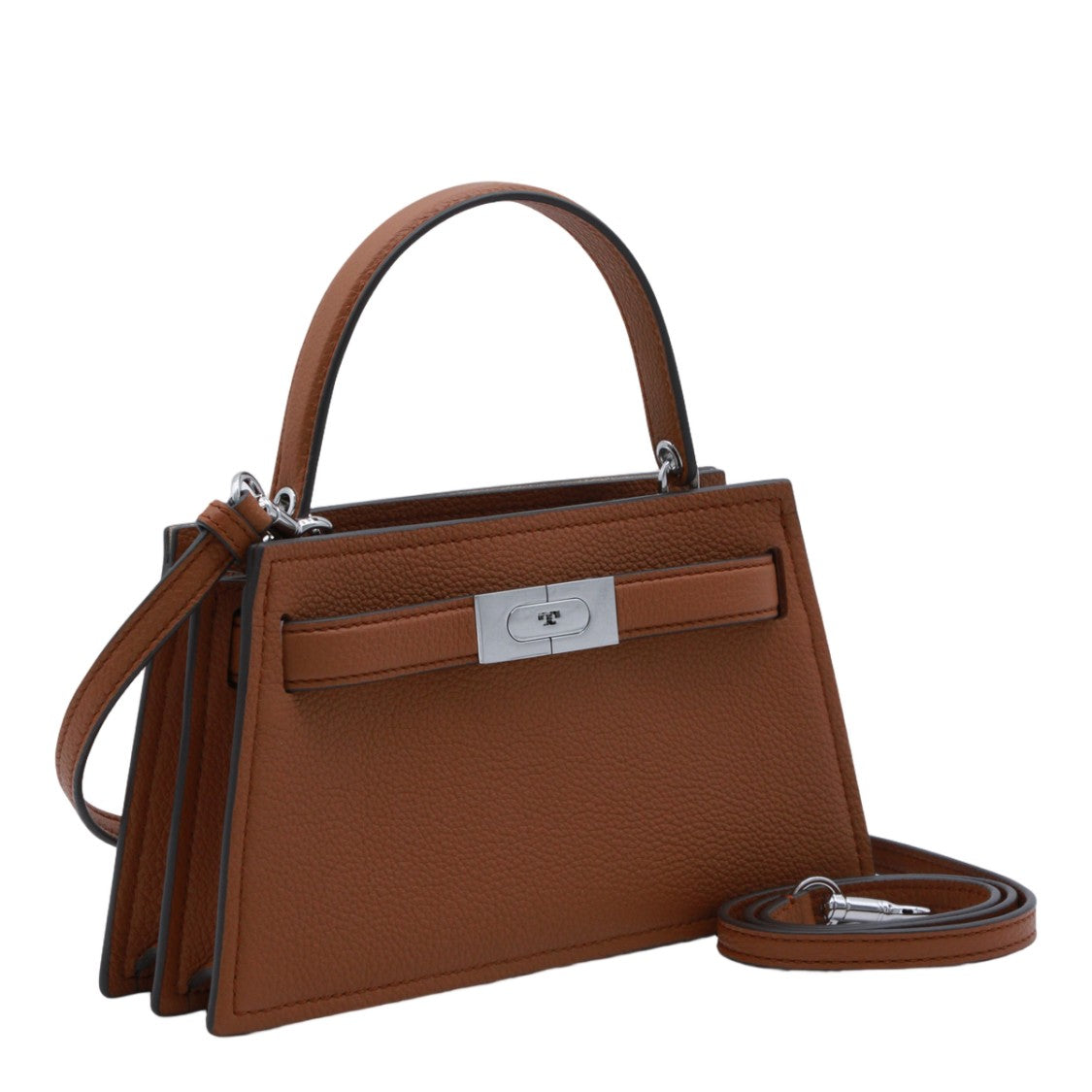 Tory Burch Trapezoidal Structured Handbag With Silver-Tone Closure