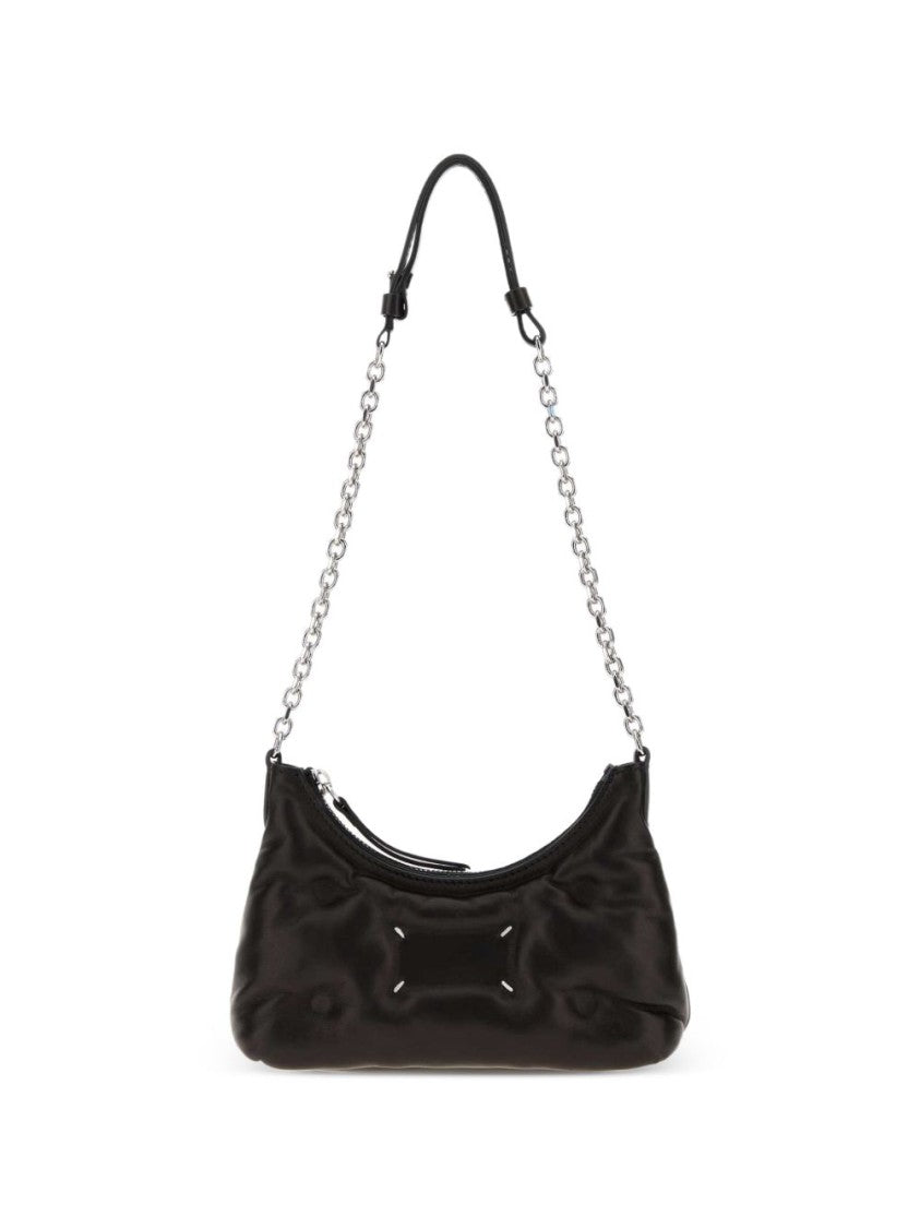 Maison Margiela Black Rectangular Silver-Tone Chain Shoulder Bag