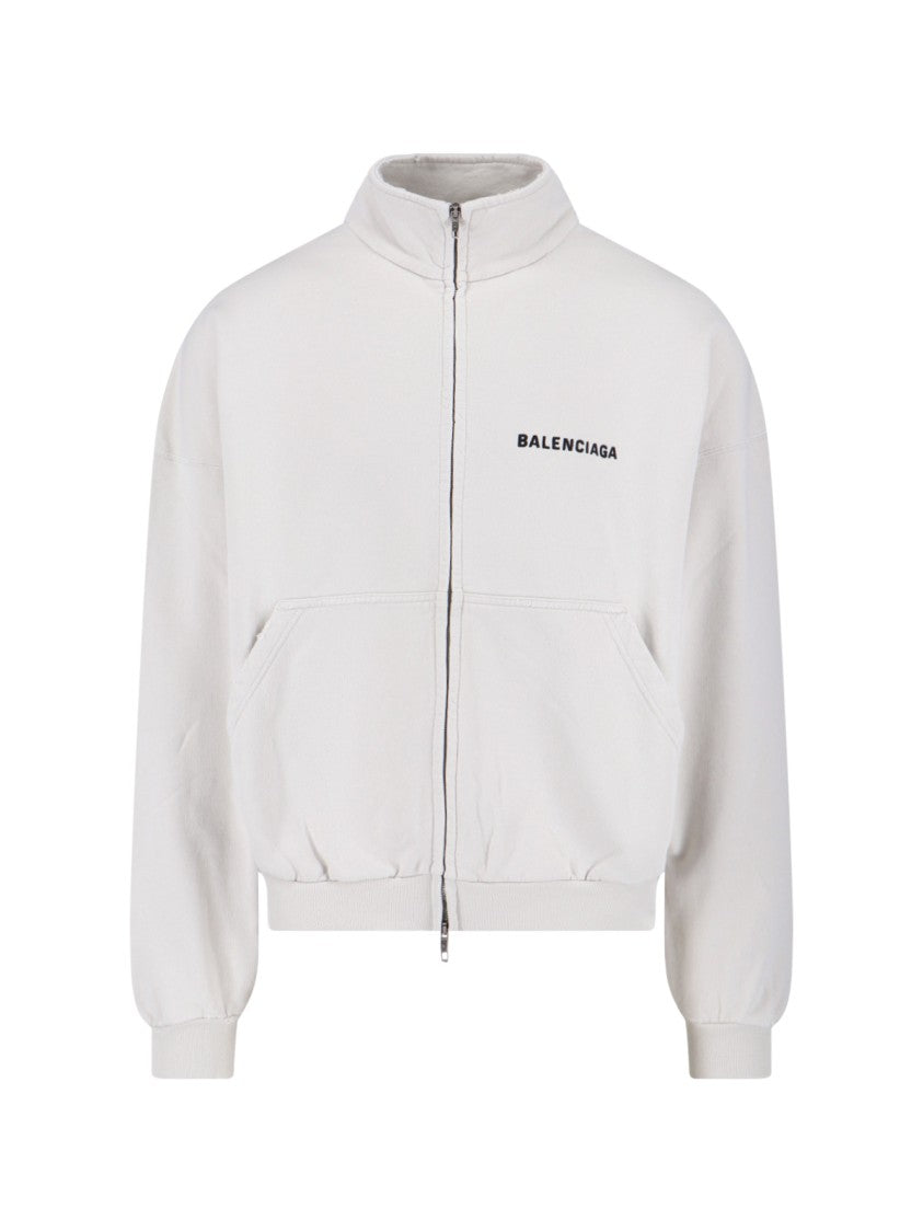 Balenciaga Logo Zip Jacket – White