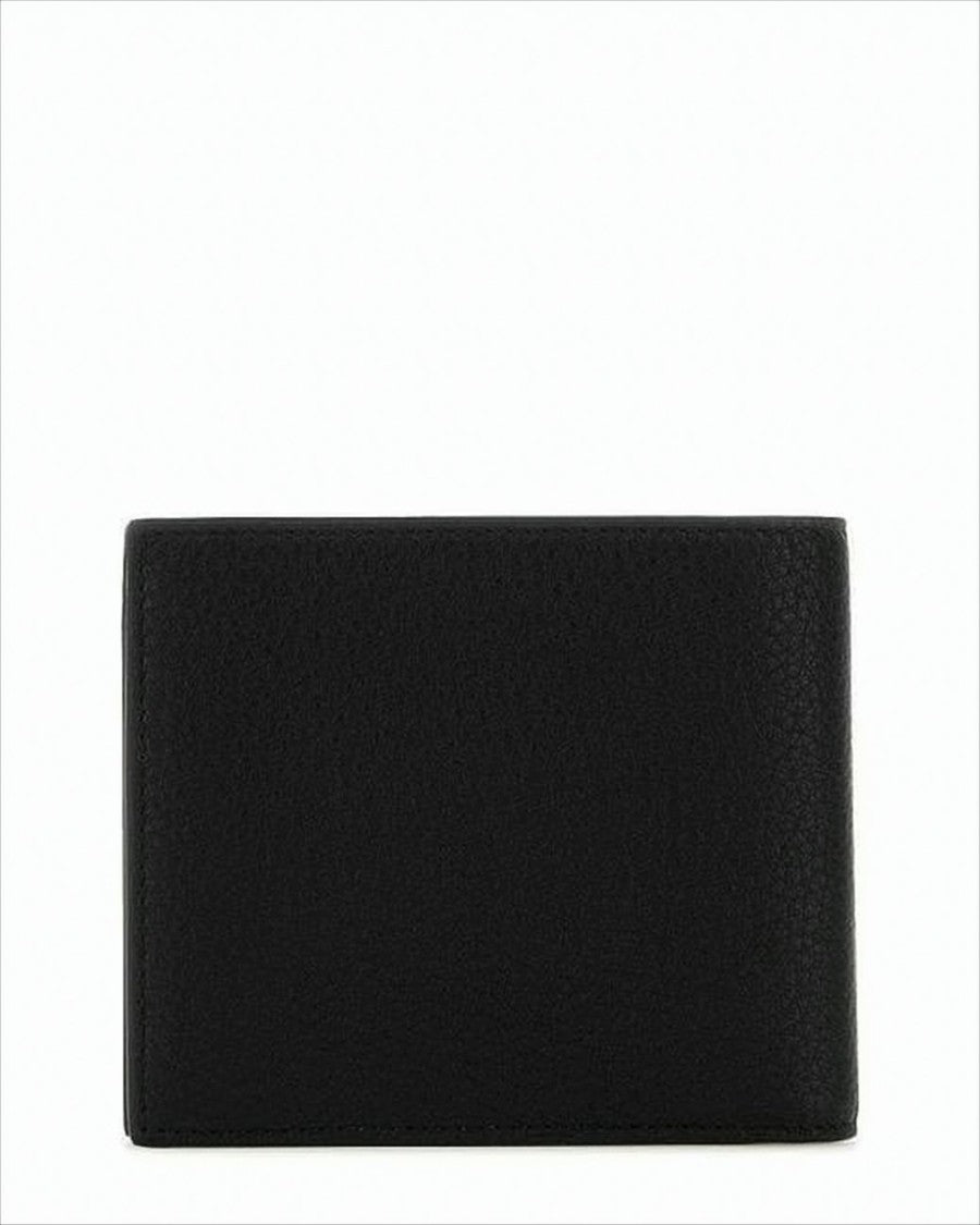 Balenciaga Calf Leather Bifold Wallet With Textured Surface