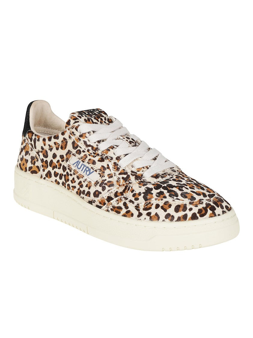 Autry Leopard Medalist Low Cow Leather Sneakers