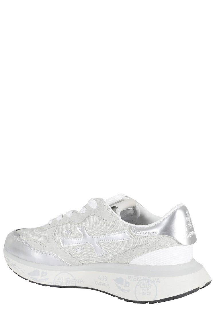 Premiata Silver Lauryn 7482 Side-Logo Polyester Sneakers