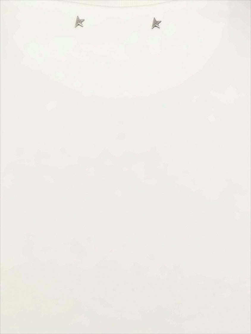 Golden Goose Short-Sleeved Cotton Tee With Front Label And Star Accents