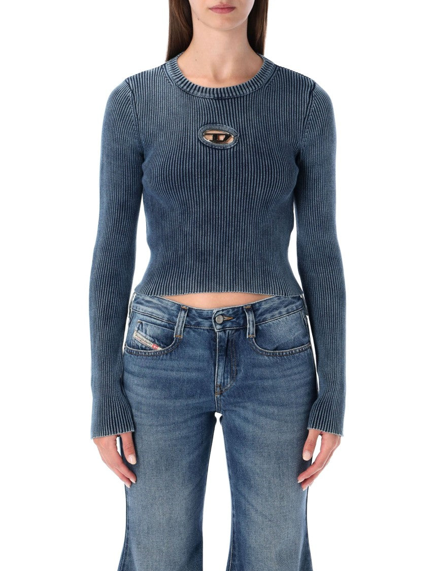 Diesel M-Anchor-A Ribbed Knit Crop Top