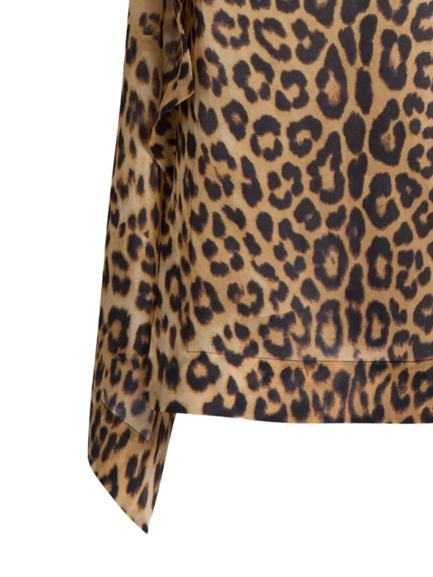 Alberta Ferretti Leopard Print Asymmetrical Skirt With Edgy Hemline