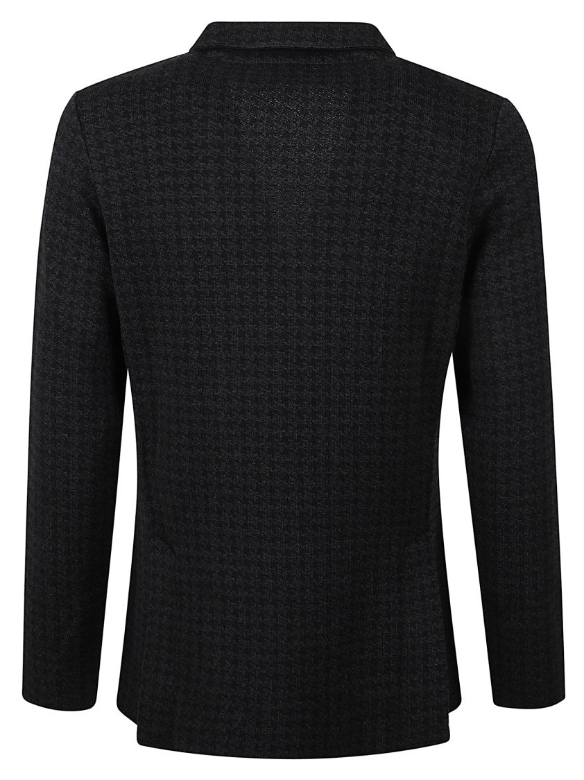 Lardini Double-Breasted Textured Knitted Jacket With Pointed Lapel