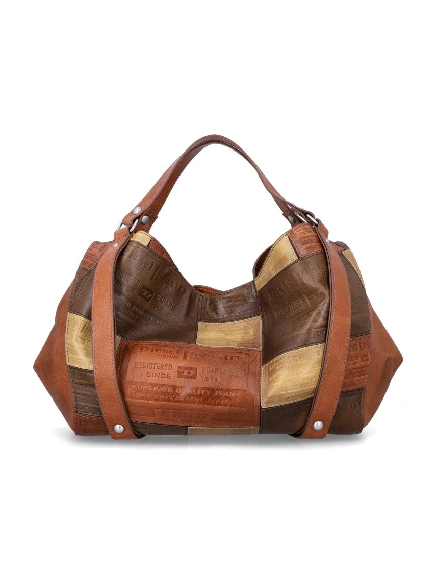 Diesel Patchwork Design Medium Top Handle Bag With Versatile Carrying Options