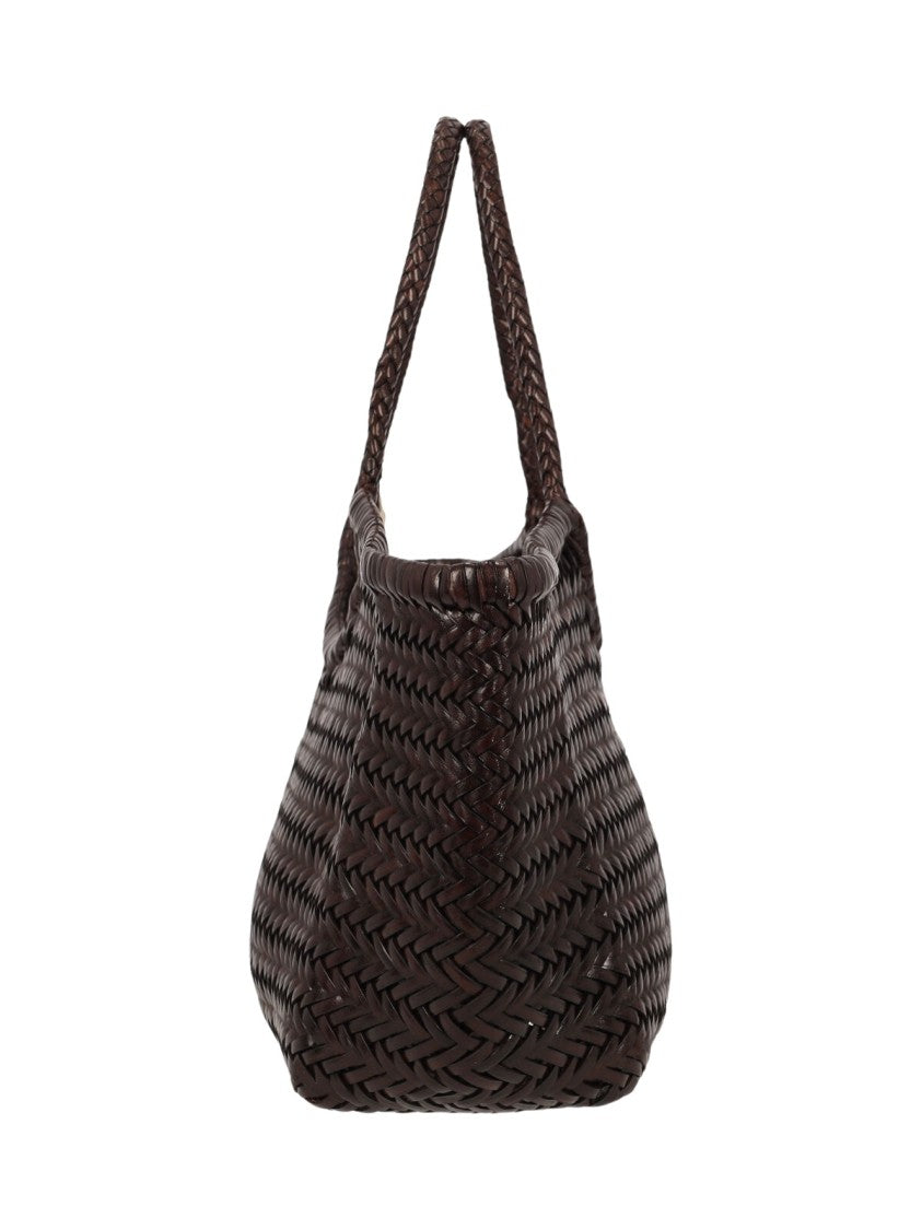 Dragon Diffusion Spacious Woven Leather Tote Bag With Braided Detailing