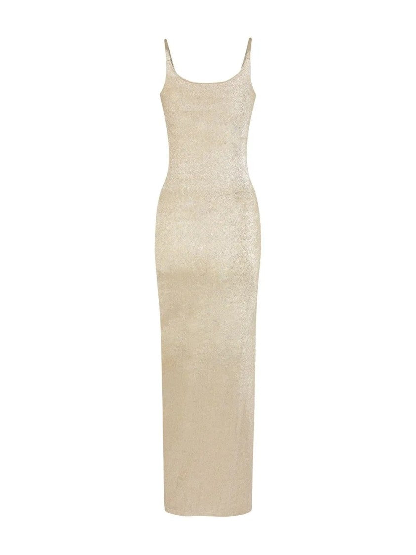 Paco Rabanne Neutral Dress With Minimalist Silhouette