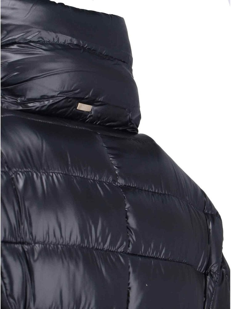 Herno Long Ultralight Jacket With Striped Quilting