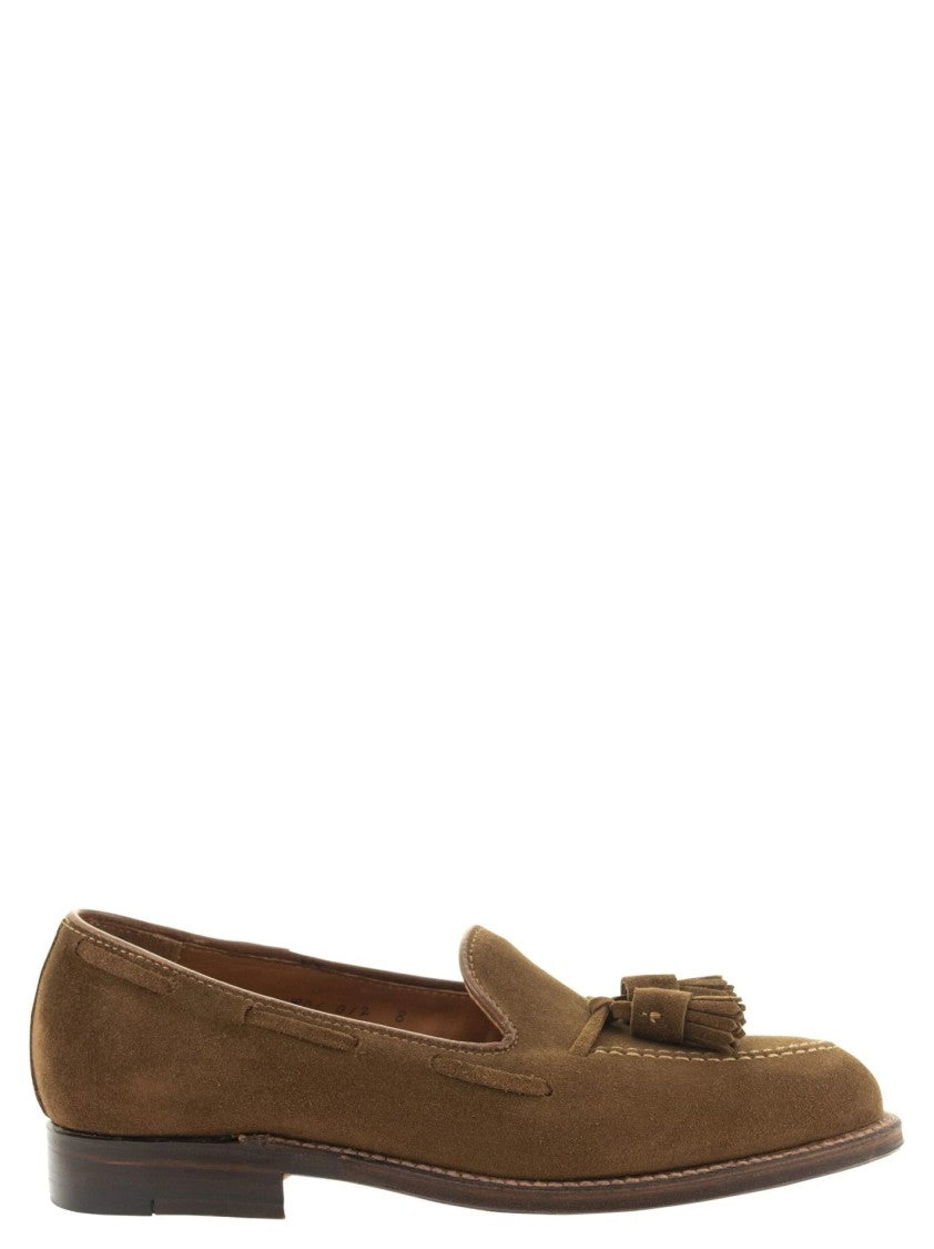 Alden Tassel Loafer In Suede With Leather Sole