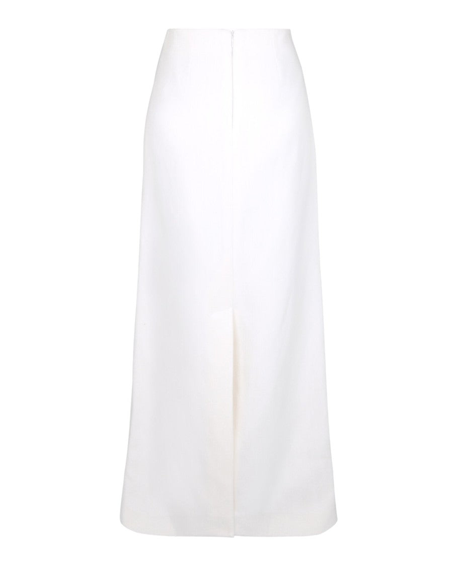 Ferragamo High-Rise Long Skirt With Rear Slit