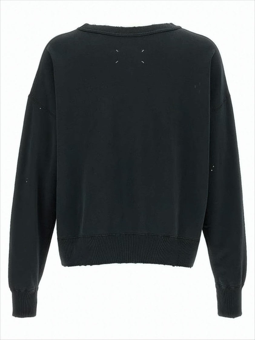 Maison Margiela Long-Sleeve Relaxed-Fit Cotton Top With Artisan Detailing