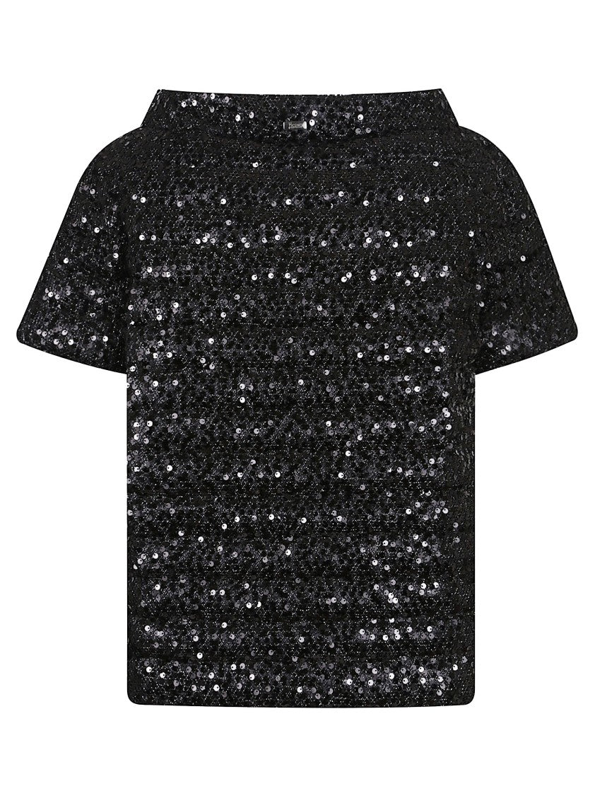 Herno Short-Sleeved Jacket With Sequin Detailing