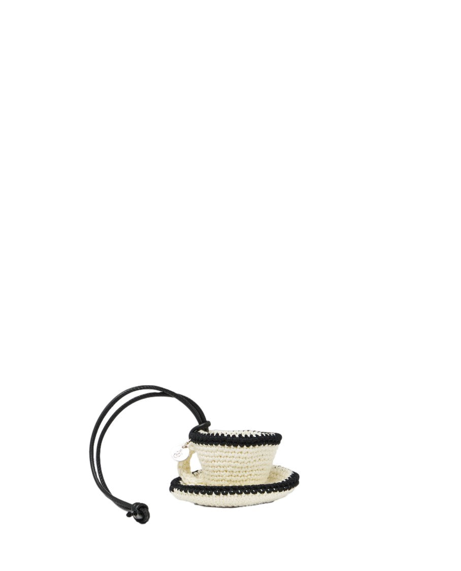J. W. Anderson Teacup Keychain With Woven Leather Texture And Logo Detail