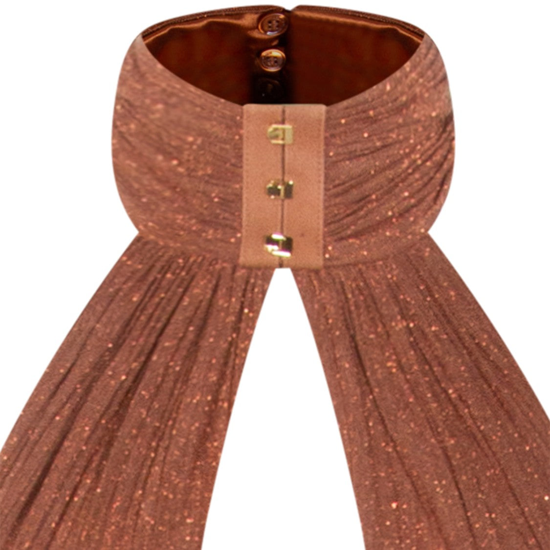 Elisabetta Franchi Brown Lamé Jersey Maxi Dress