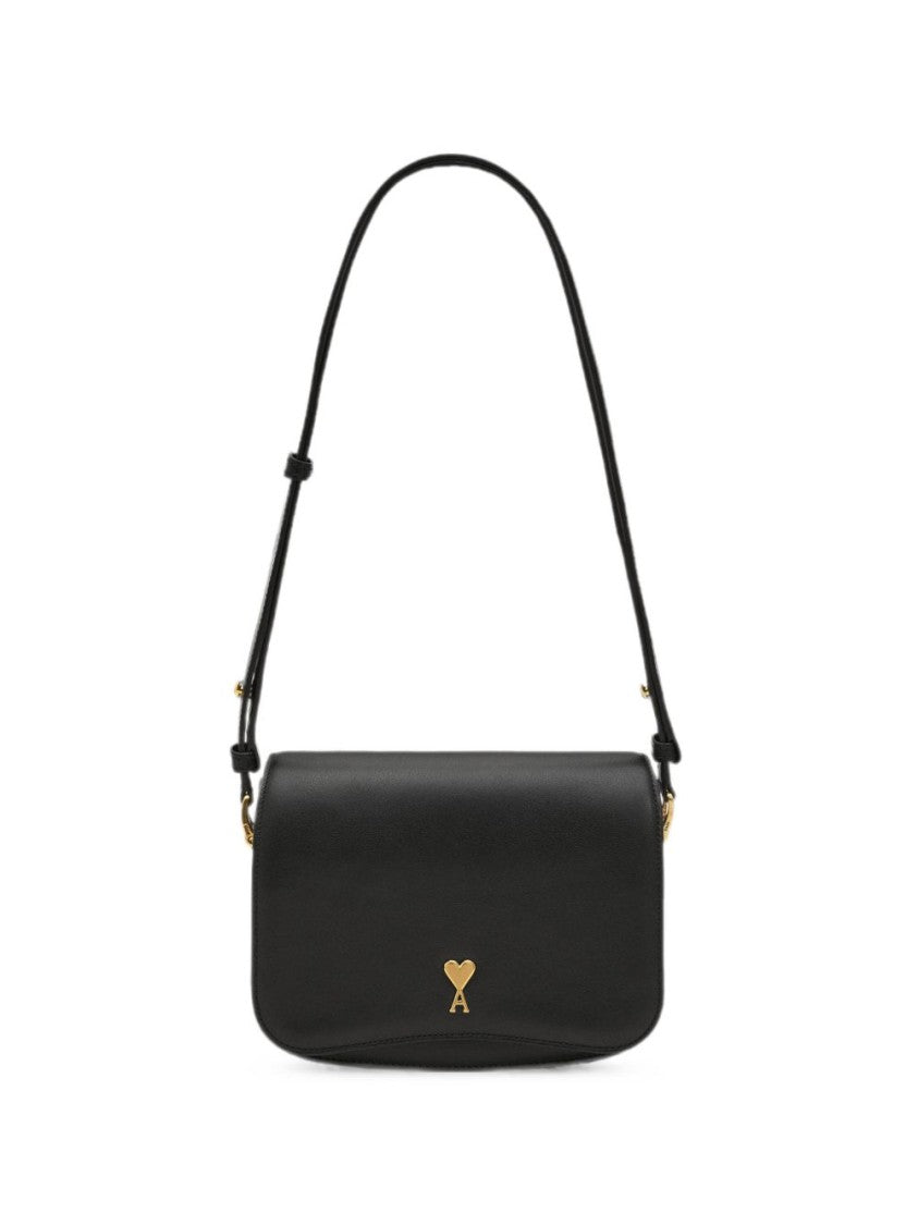 Ami Paris Rectangular Heart-Emblem Silk-Nylon Shoulder Bag