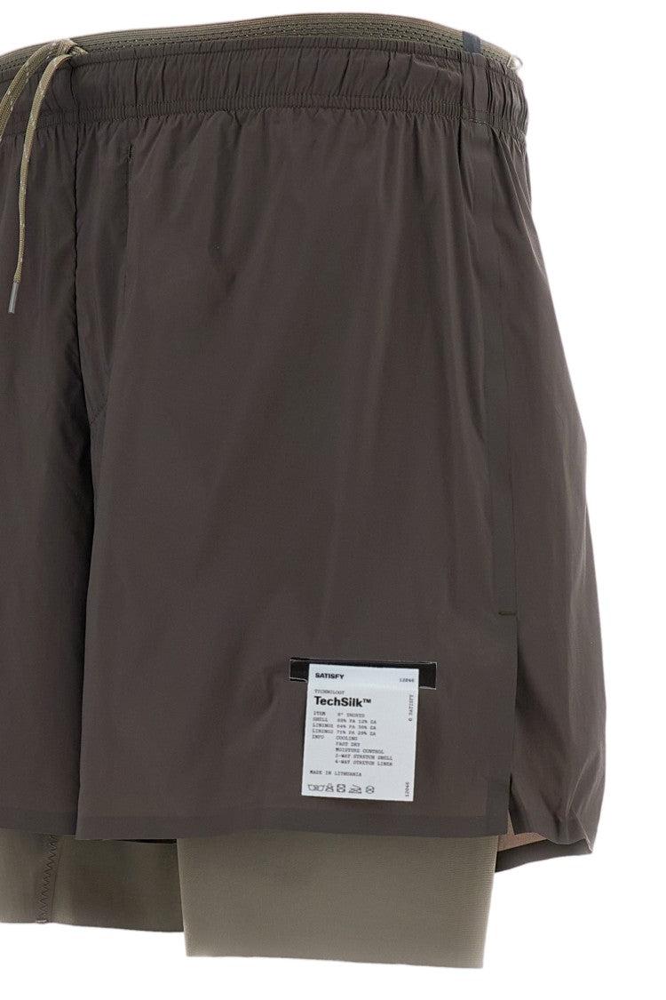 Satisfy Brown Techsilk Running Performance Shorts