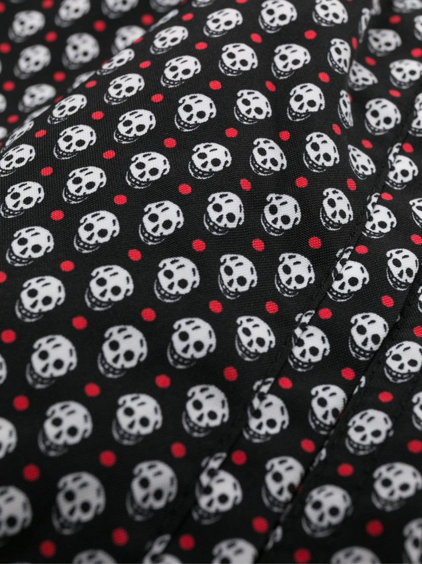 Alexander Mcqueen Dots Skull Logo Swim Shorts