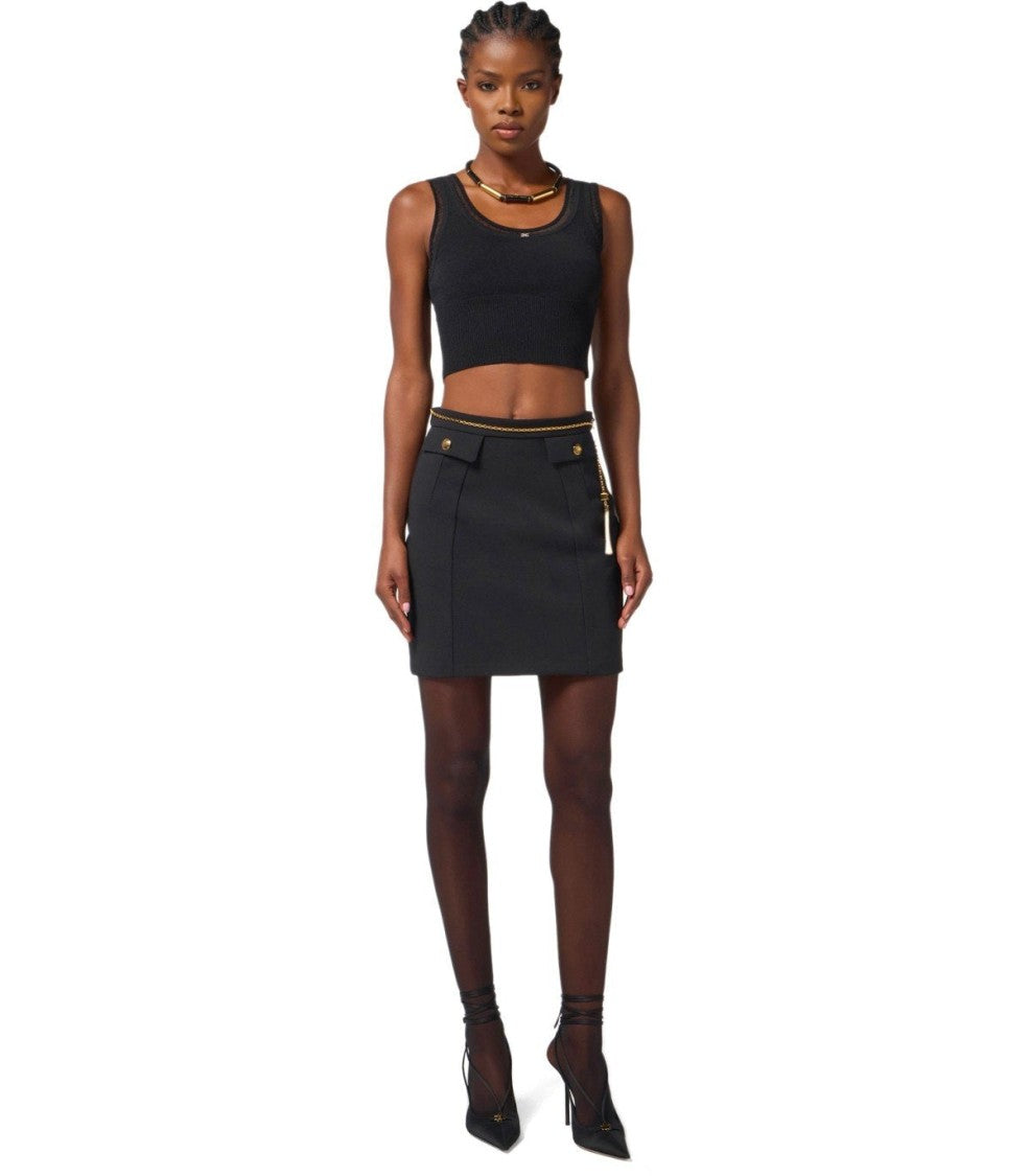 Elisabetta Franchi Black Mini Skirt